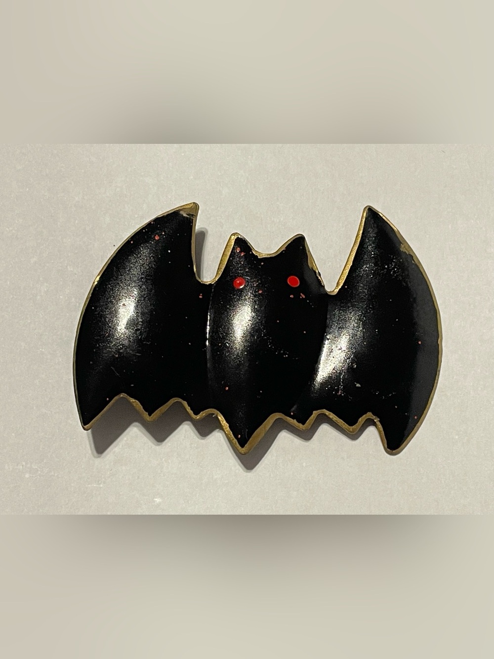 Vintage Enamel Bat Brooch #9669